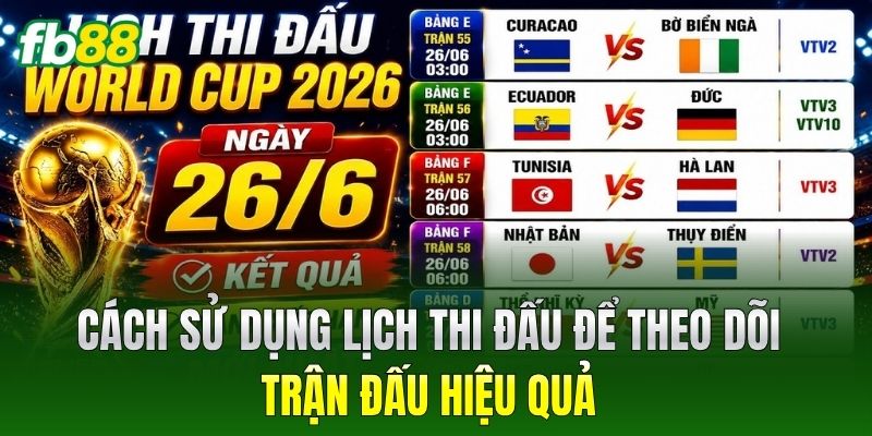 Cách sử dụng lịch thi đấu để theo dõi trận đấu hiệu quả