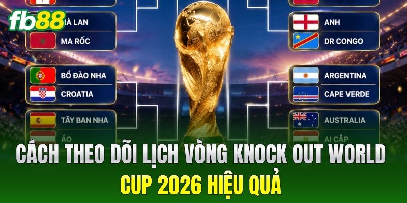 Cách theo dõi lịch vòng knock out World Cup 2026 hiệu quả