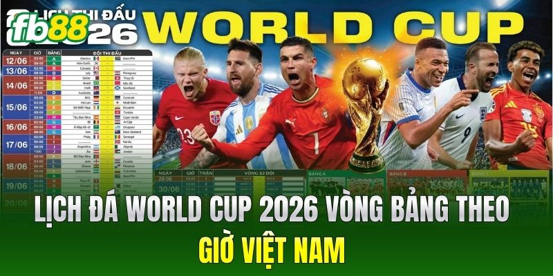 Lịch đá World Cup 2026 vòng bảng theo giờ Việt Nam